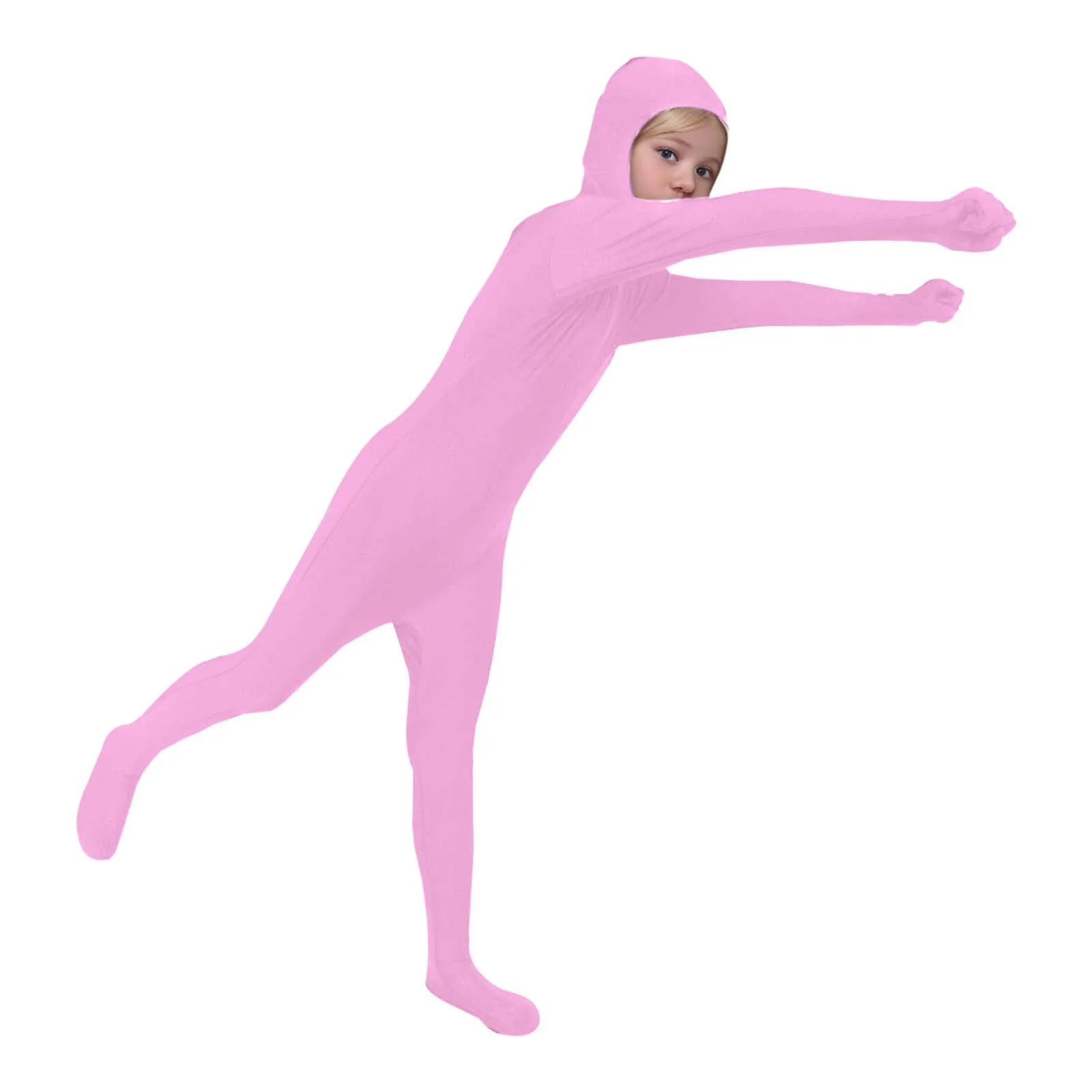 Solid Color Cosplay Clothes Invisible Cloak Ninja Nocturnal Jumpsuit Kids Invisible Skin Tight Full Body Zentai Performance Suit