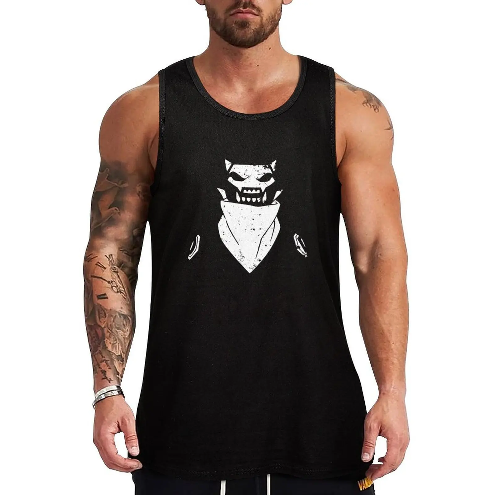 Camiseta sin mangas de disfraz de personajes de anime y manga Sentouin D Duster Distressed Cool Mask de Go Go Loser Ranger o Sentai Daishikkaku