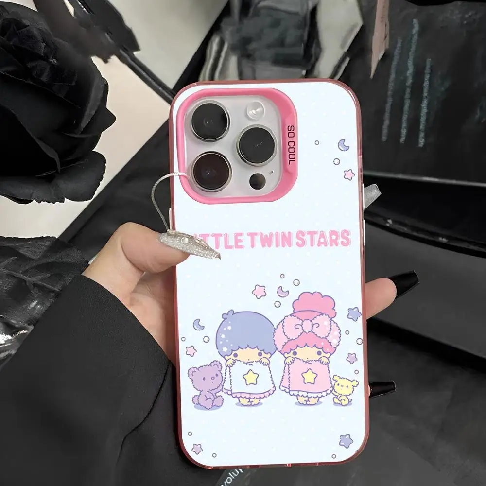 Sanrio Little Twin Stars Phone Case 2024 IMD Case For IPhone 16 15 Pro XR XS 7 8 Plus SE2024 Shockproof Color Phone Funda Cover