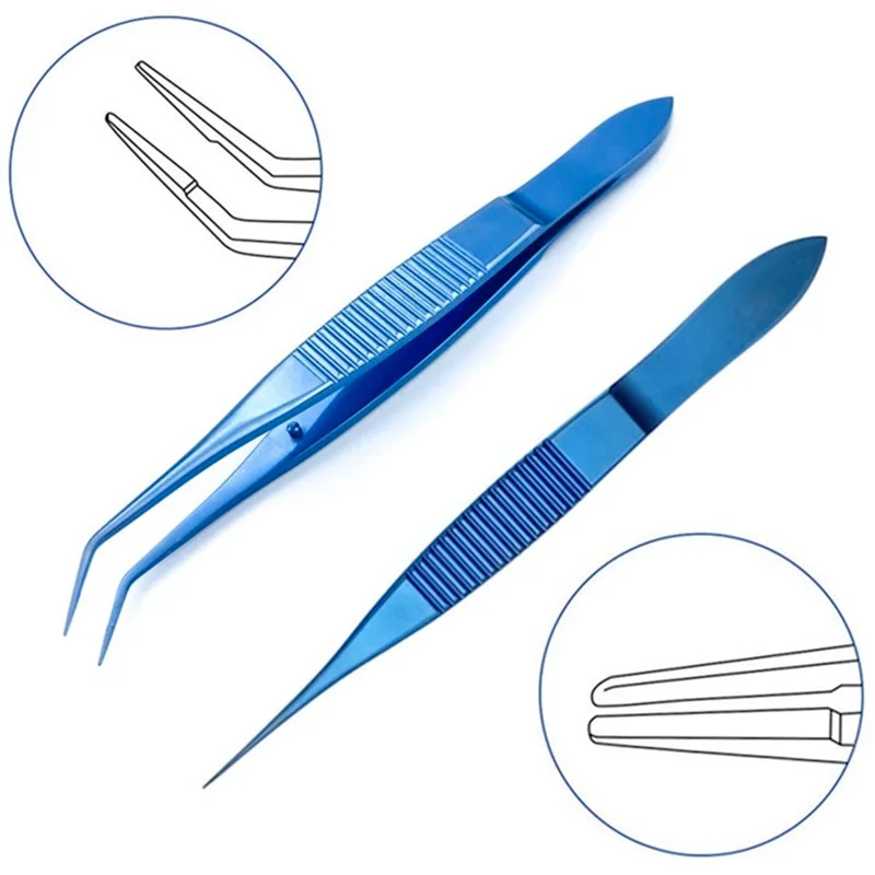 Titanium Ophthalmic Mcpherson Double eyelid tweezers ophthalmic tweezer microcosmetic Forcep