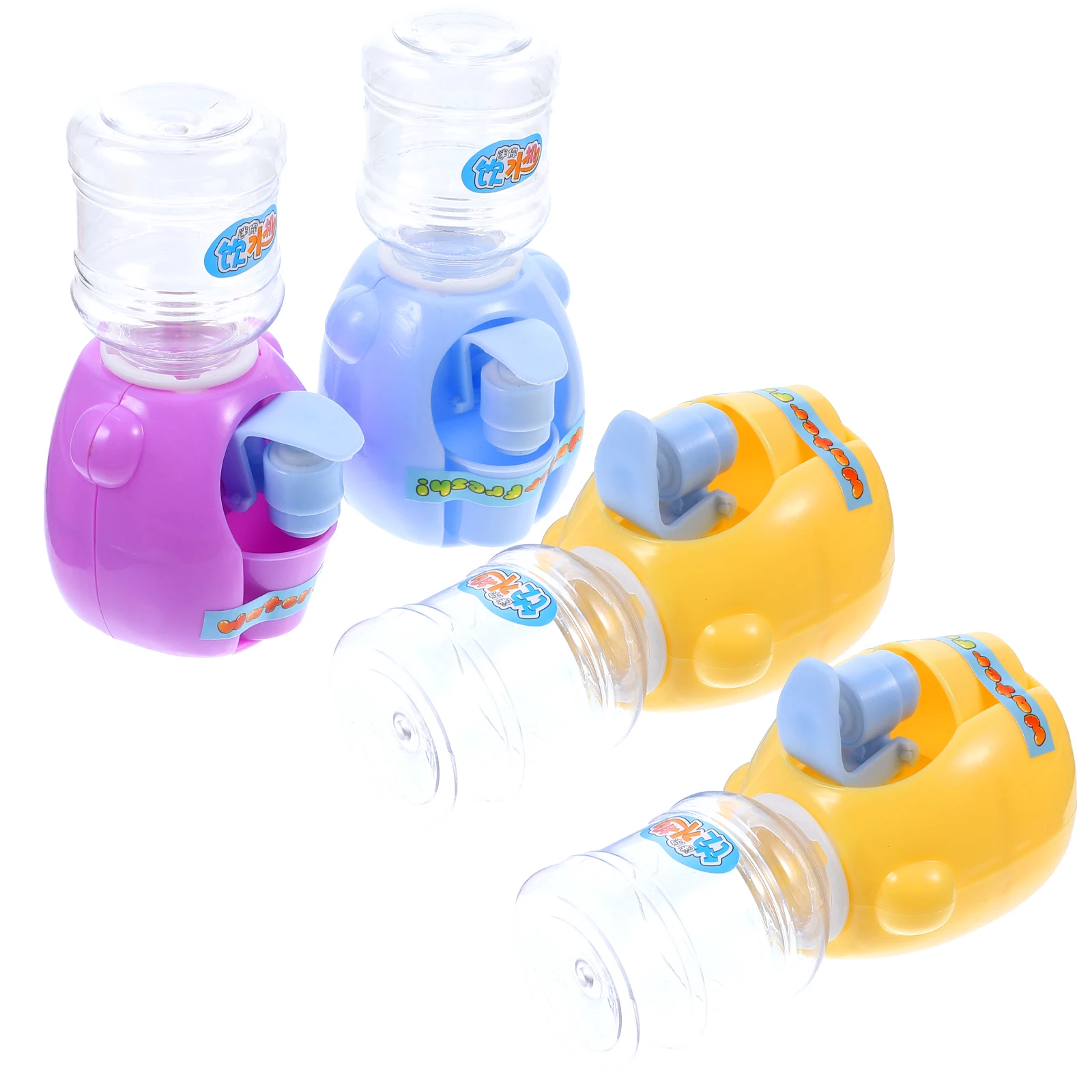 

4 set Mini Water Dispenser Kids Cartoon Pretend Play Toy Non Spill Kitchen Appliance Simulation Furniture Fun