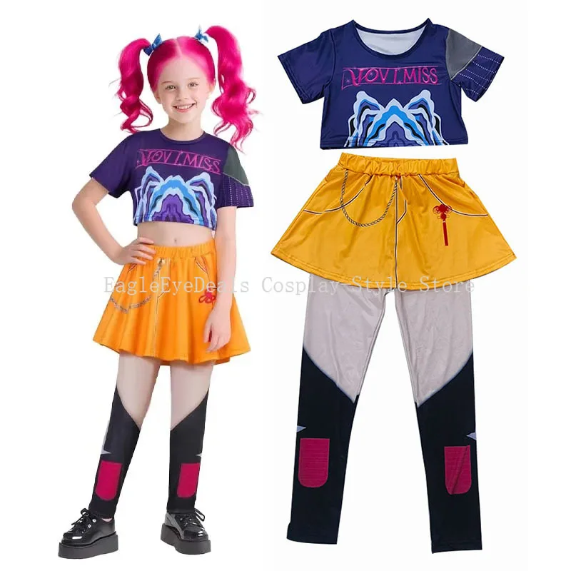 Disfraz de Kpop Demon Hunters Rumi Mira Zoey, conjunto de uniforme de juego de rol de fantasía, pantalones superiores, trajes de vestir para Halloween, fiesta de Carnaval