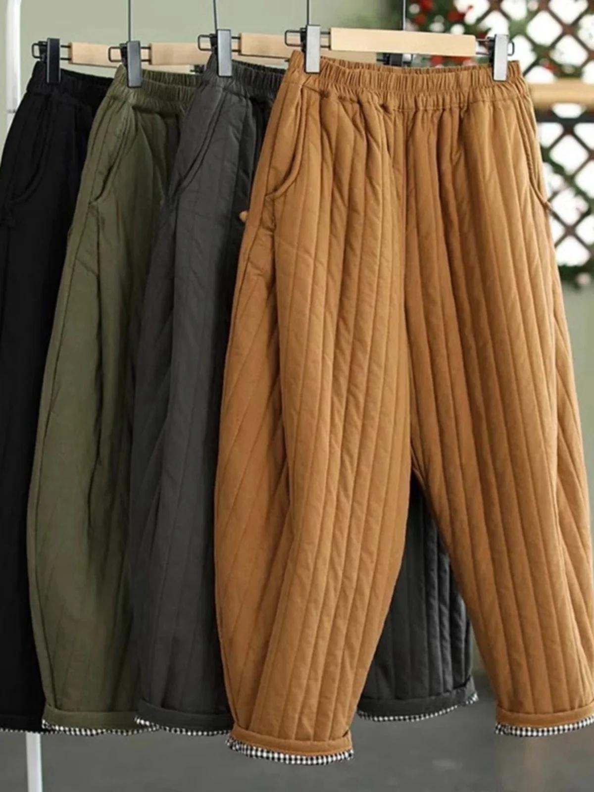 

Хлопковые брюки Thiened, женская повседневная верхняя одежда, зимние теплые свободные брюки Harlan, длинные брюки с высокой талией для всего тела pes