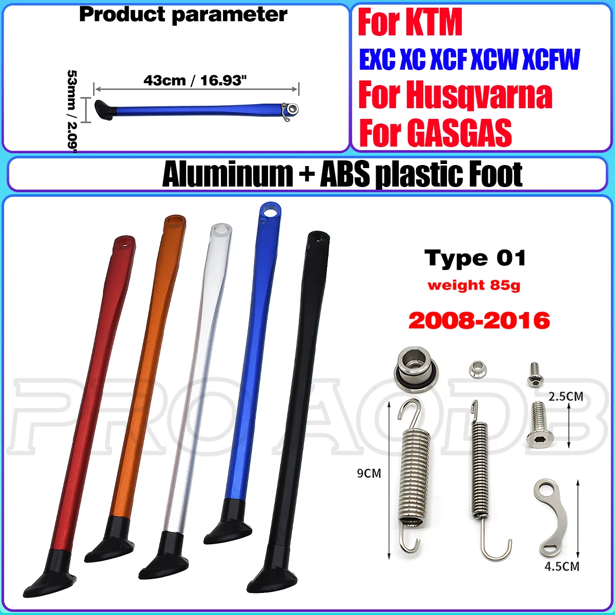 

New Moto Kickstand Side Kick Stand Spring Kit 2008-2023 Universal Parts For KTM TPI 6Days 125 150-530 XC XCF XCW XCF-W EXC EXC-F