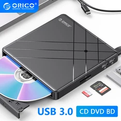 ORICO-grabador de disco externo, lector para CD R/RW ROM, DVD, RAM, DL, BD, cajón de reproductor de bandeja, caja de unidad óptica, carcasa de disco, 5