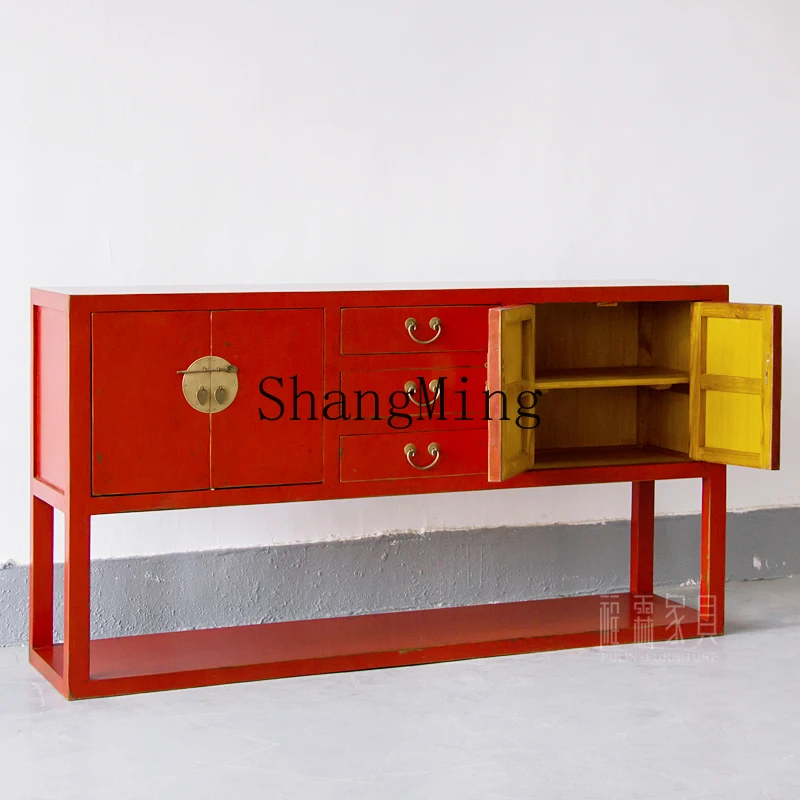 

CL new Chinese side cabinet retro old old elm entrance classical Chinese shoe cabinet storage side cabinet storage