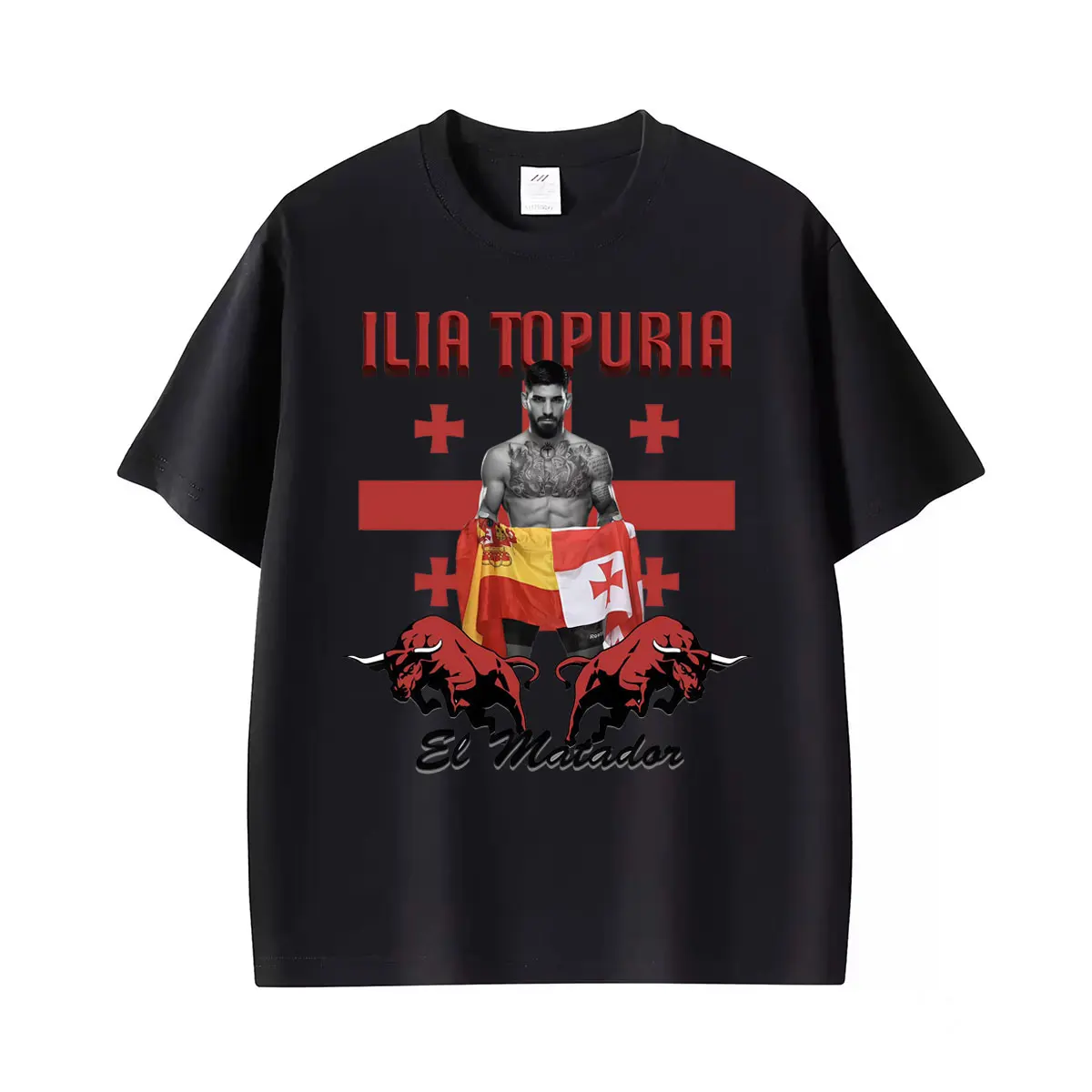 Camiseta gráfica El Matador Ilia Topuria La Leyenda para hombre y mujer, camisetas estéticas Harajuku Violence, camiseta 100% de algodón, ropa de calle