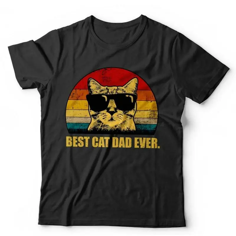 أفضل تي شيرت Cat Dad Ever للقطط والقطط وعيد ميلاد الآباء مضحك #1