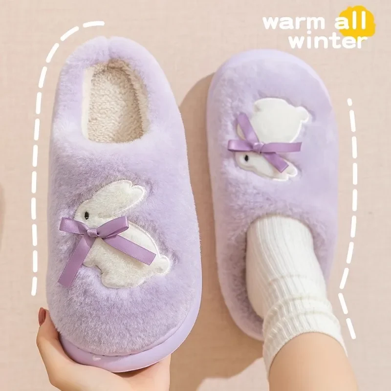 Winter Plush Slippers for Women Men -2026 New Cozy Fleece-Lined House Shoes, Non-Slip Indoor Slides with Memory Foam Comfort view 5