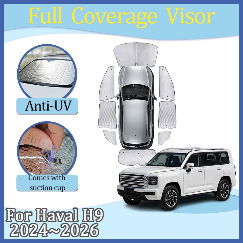 

For Haval H9 2025 Accessories 2024 2026 Sunshading Blind Window Screen Shade Sunscreens Sun Visor Blocks UV Rays Car Accessories