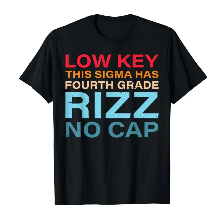 

First Day of School Funny 4th Grade Rizz Back to School T-shirt For Men Women 100% Cotton T Shirts Short Sleeve Tops 0820-2