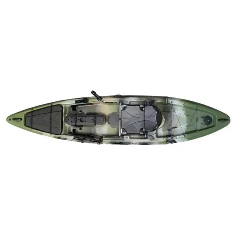 

13ft Single Seat Pedal Kayak For Fishing, Premium LLDPE UV-Protected Sit-on-Top Fishing Canoe With Pedal Drive System