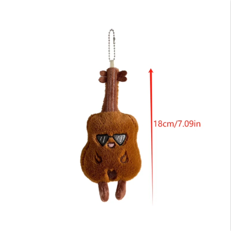 لطيف الإبداعية محاكاة الغيتار الكمان أفخم دمية محشوة اللعب المفاتيح قلادة حقيبة حلي معلقة جرلي ظهره الملحقات