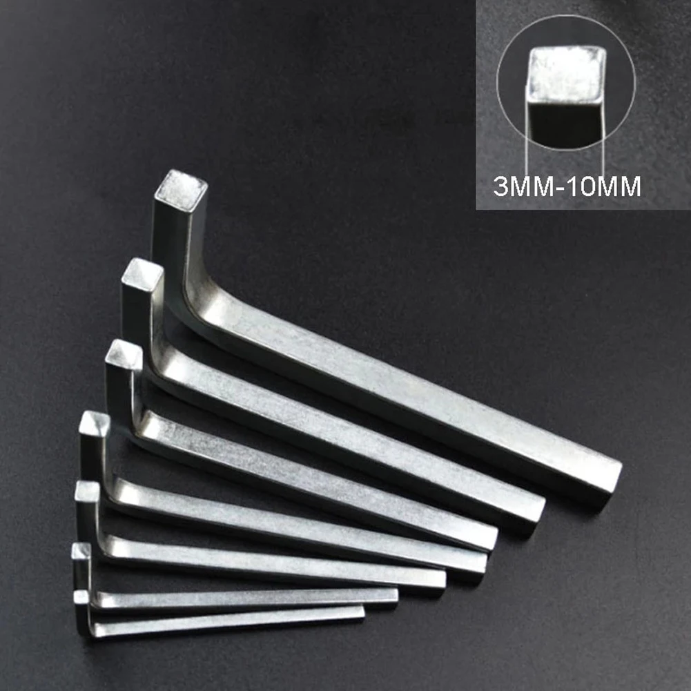 3-8mm L Shape Square Head Wrench Square Key 4 Point Wrench Screwdriver Set For Tighten Square Screw Universal Wrench Hand Tools