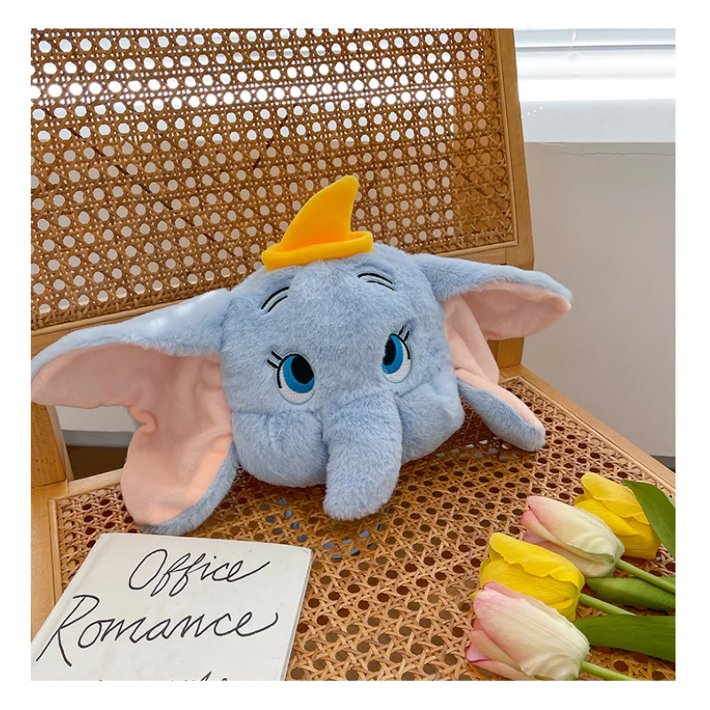 Bolso de hombro de felpa de dibujos animados de Disney, bandoleras cruzadas Kawaii, monedero de Cosplay de Anime Dumbo, regalos de cumpleaños