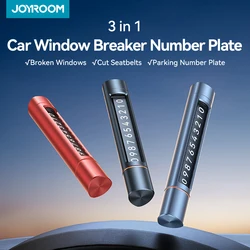 Joyroom 3 in 1 Temporary Parking Number Plate Car Window Breaker with Safety Hammer Seat Belt Cutter For Car Parking/Emergency