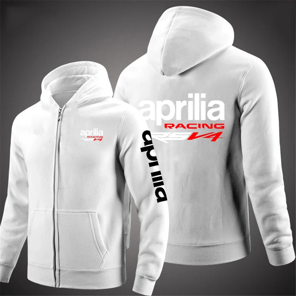 Comfortable Autumn Leisurewear: Aprilia Racing RSV4 2024 Men\'s Zip-Up Coat