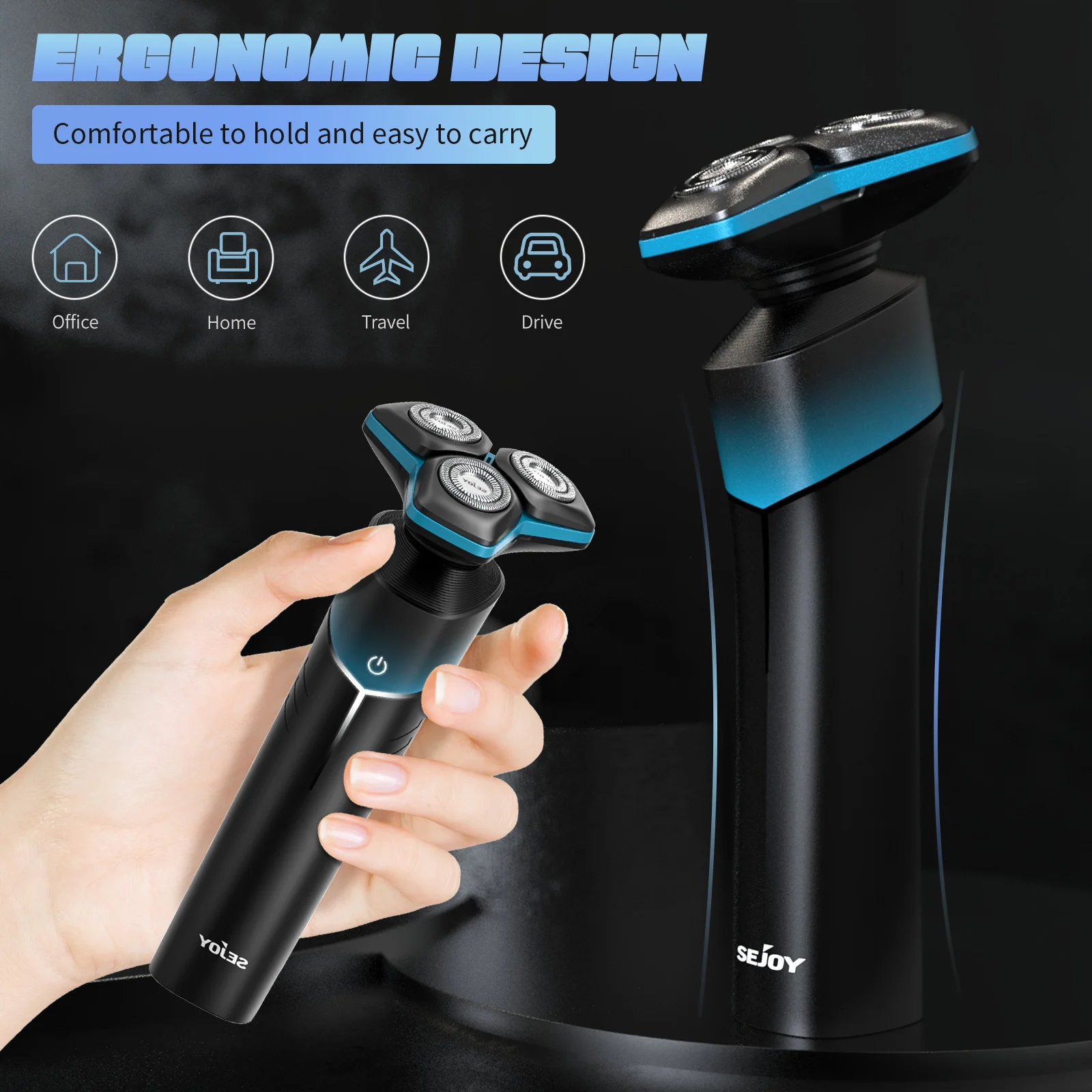 ماكينة حلاقة كهربائية 5 في 1 من SEJOY، ماكينة تشذيب الشعر القابلة لإعادة الشحن، ماكينة حلاقة الأنف، ماكينة قص شعر اللحية اللاسلكية الاحترافية