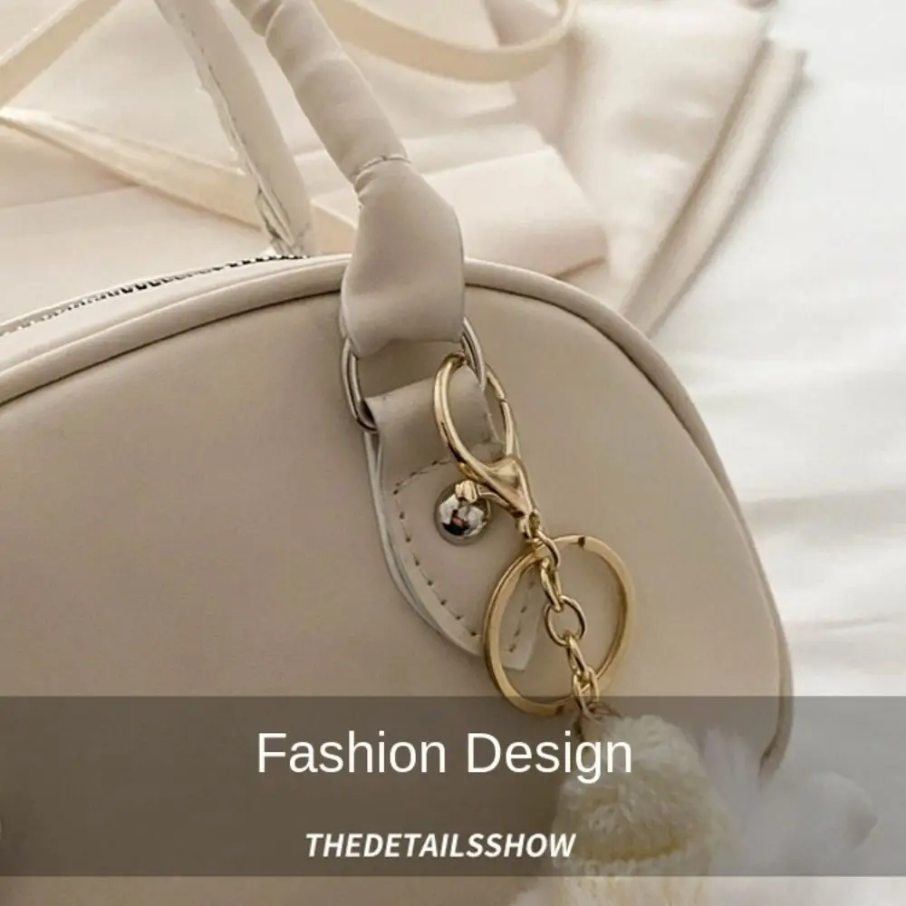 Fashion Vintage PU Shoulder Bag Y2k Casual Adjustable Crossbody Bag Women Squared Handbag With Cute Free Pedant