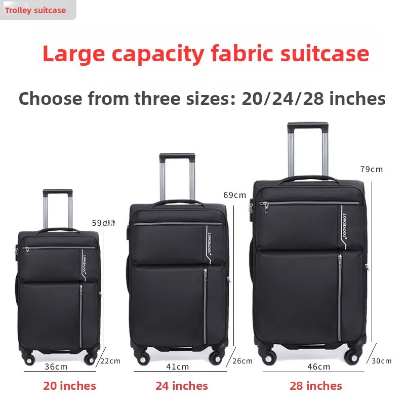 

Большой дорожный чемодан из полиэстера с кодовым замком и универсальными колесами, однотонный, для мужчин и женщин