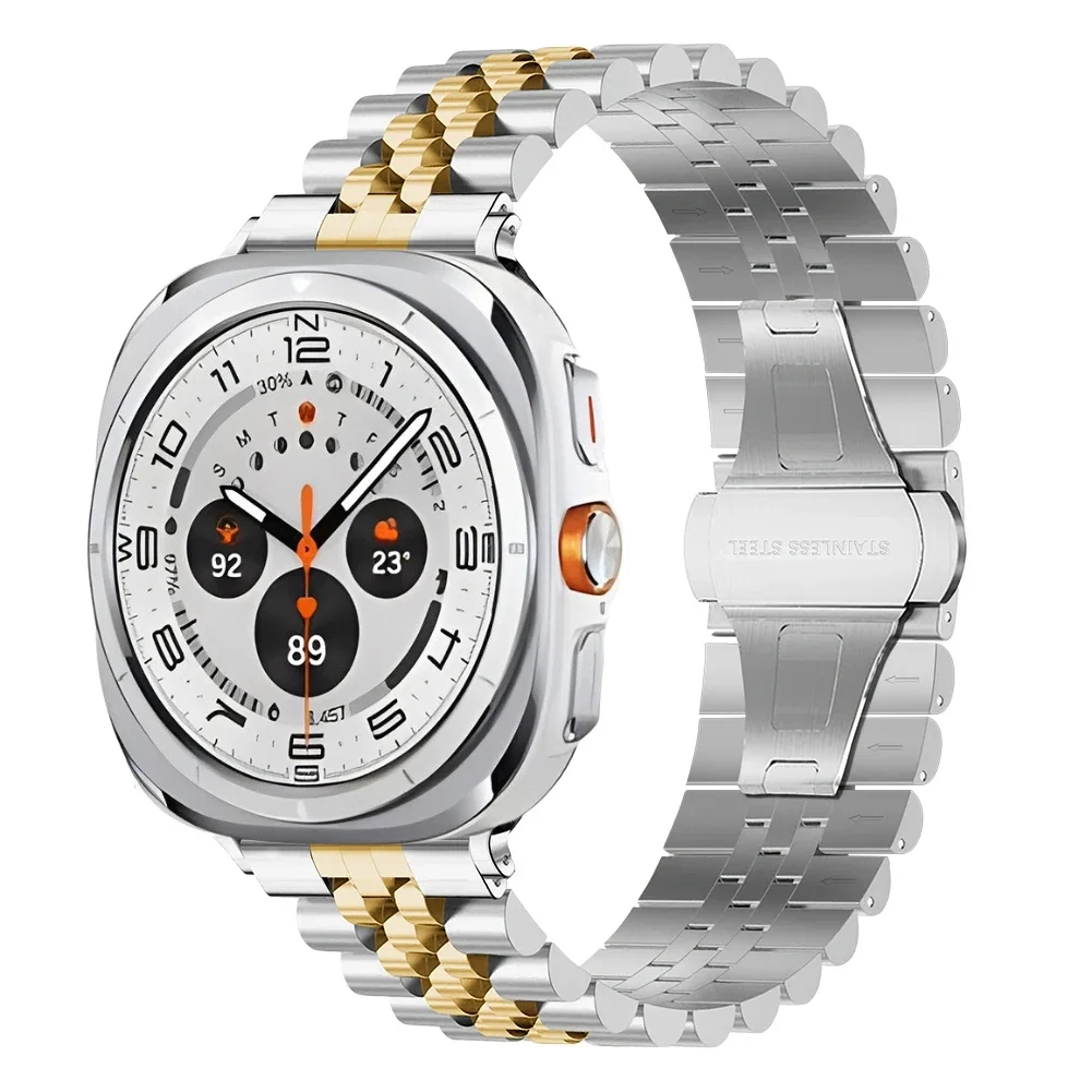 Correa de Metal de cinco Baht para Samsung Galaxy Watch 8-7 Ultra 47mm pulsera de acero inoxidable para Galaxy Watch 7 Ultra pulsera Correa