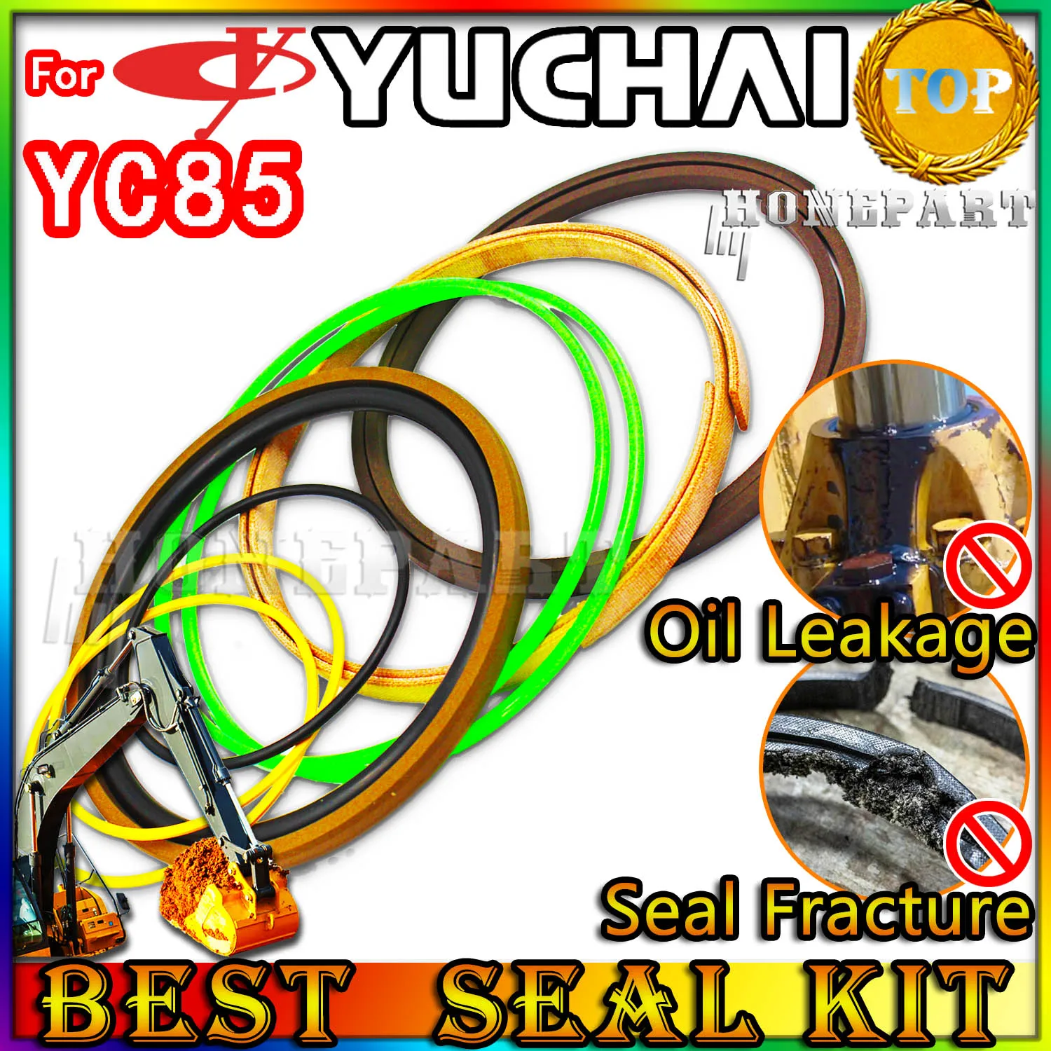 

FOR Yuchai YC85 Oil Seal Repair Kit Excavator Spovel Hammer Construction Tool Set Pack Heavy Master Excavating Machinery Rebuild