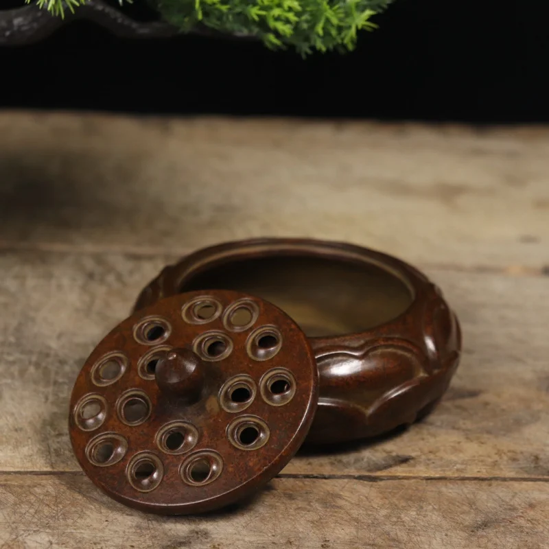 Copper ornament, lotus wreath craft, home decoration incense burner