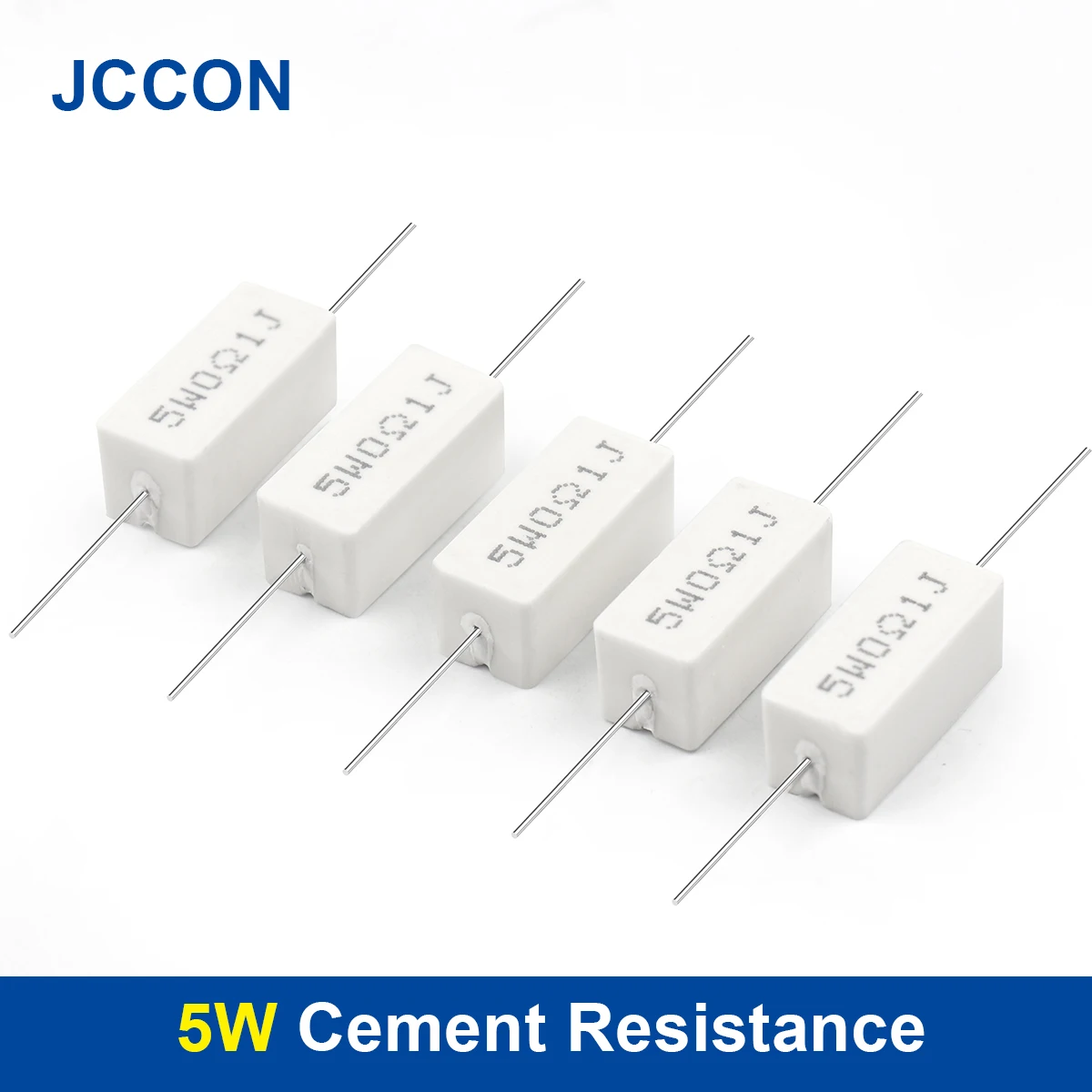 10Pcs 5W Cement Resistor 5% 0.1R~6.8K 0.1R 0.15R 0.22R 0.25R 0.33R 0.47R 1R 1.5R 2.2R 1K 2K 3K ohm Ceramic Cement Resistance