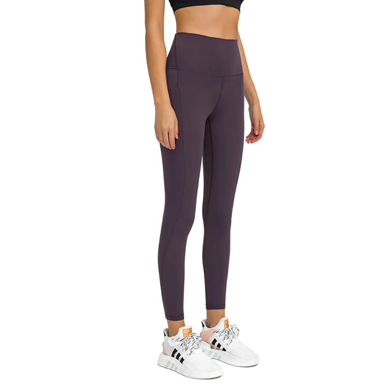 Pantalones de Yoga con bolsillos laterales de malla ajustados para correr, ropa deportiva para glúteos finos y de secado rápido