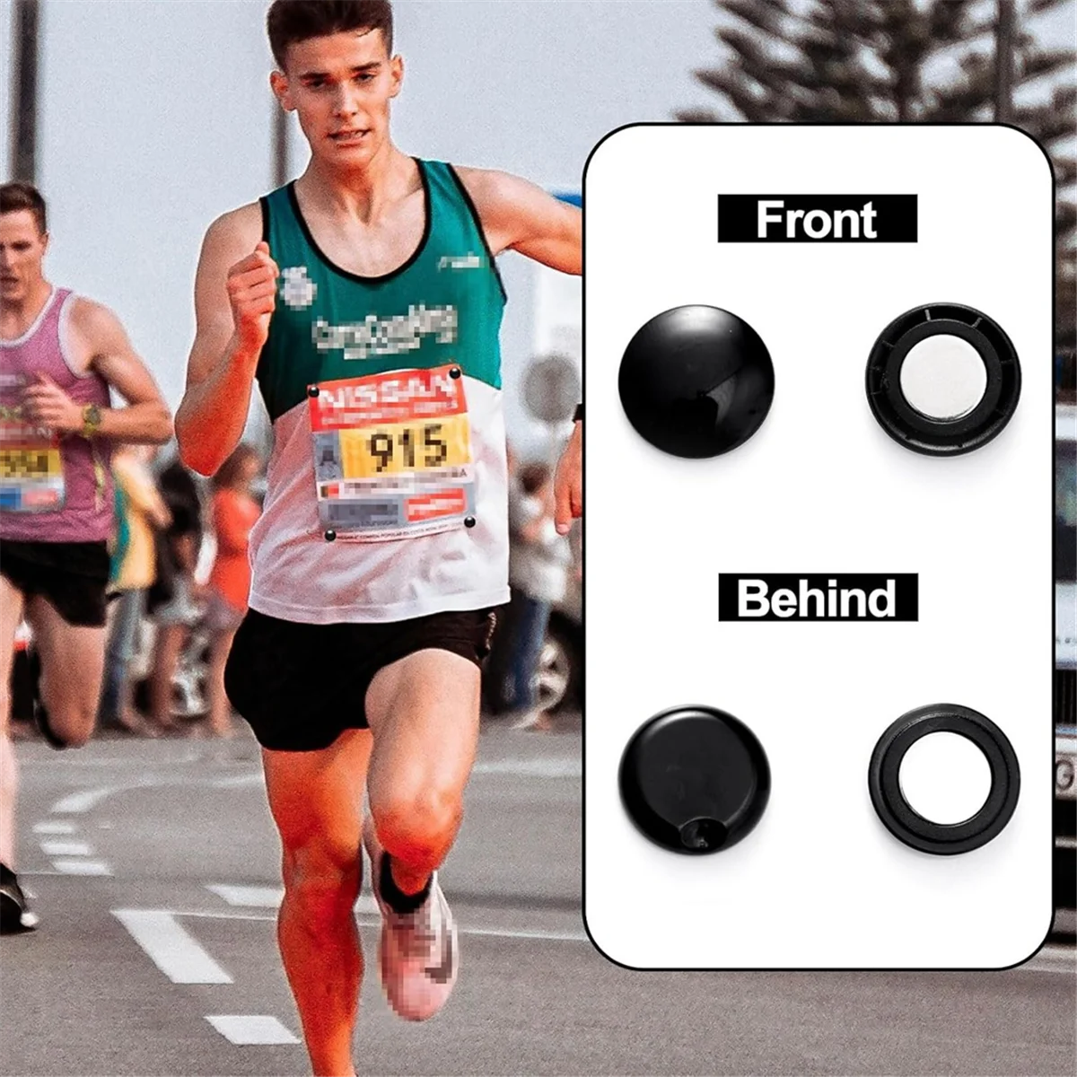 

AA85 10 Pairs Magnetic Race Bib Clips, Marathon Race Number Holder Running Bib Buckles Fixing System Racing Bib Fixing Clips