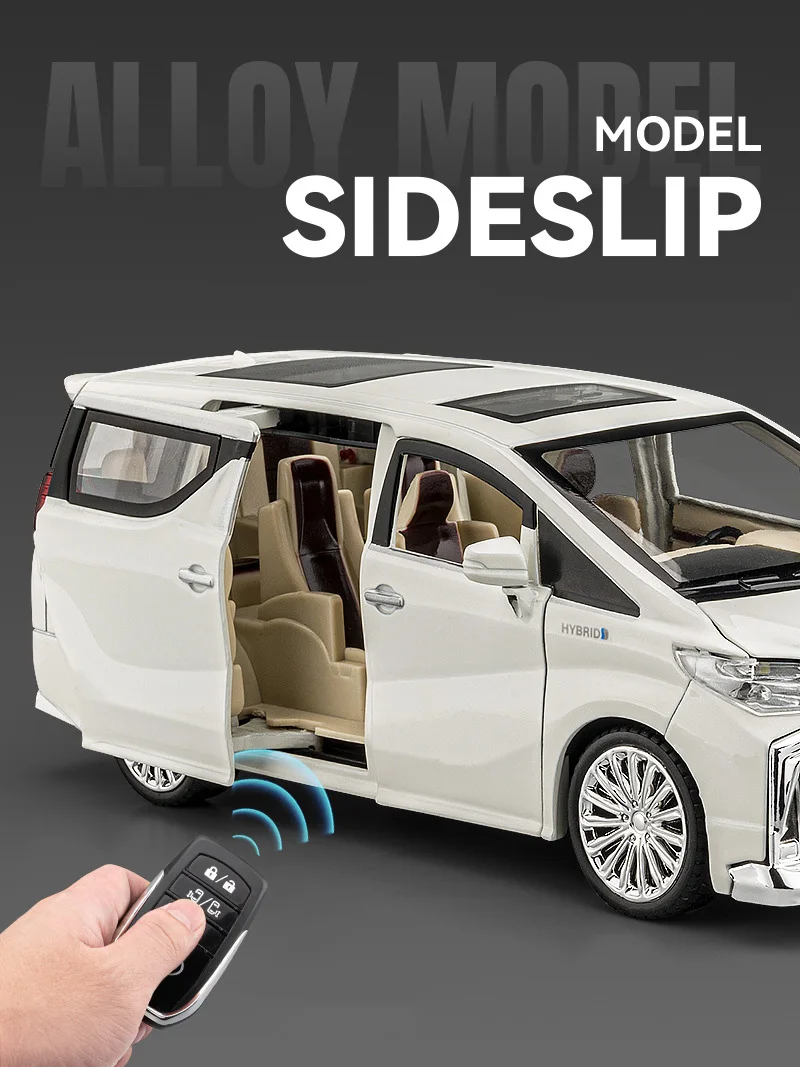 1:24 Key Control Version Toyota Alphard MPV Legierung Automodell Druckguss Metallfahrzeuge Automodell Sound und Licht Kinderspielzeug Geschenk – Detail 6