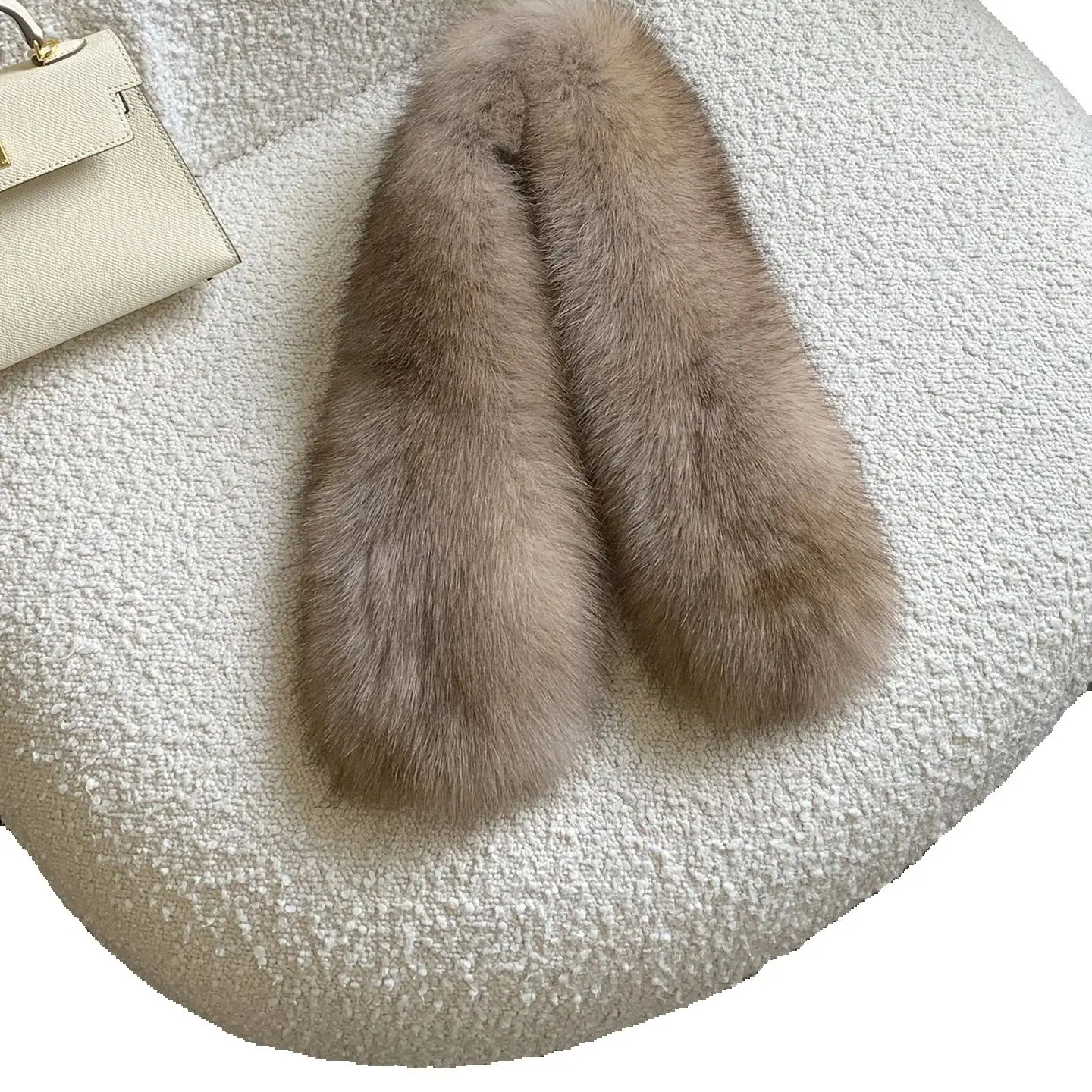 

Fox fur scarf for winter warmth, double-sided real fur, rabbit fur inner lining, scarf, elegant fur collar for children