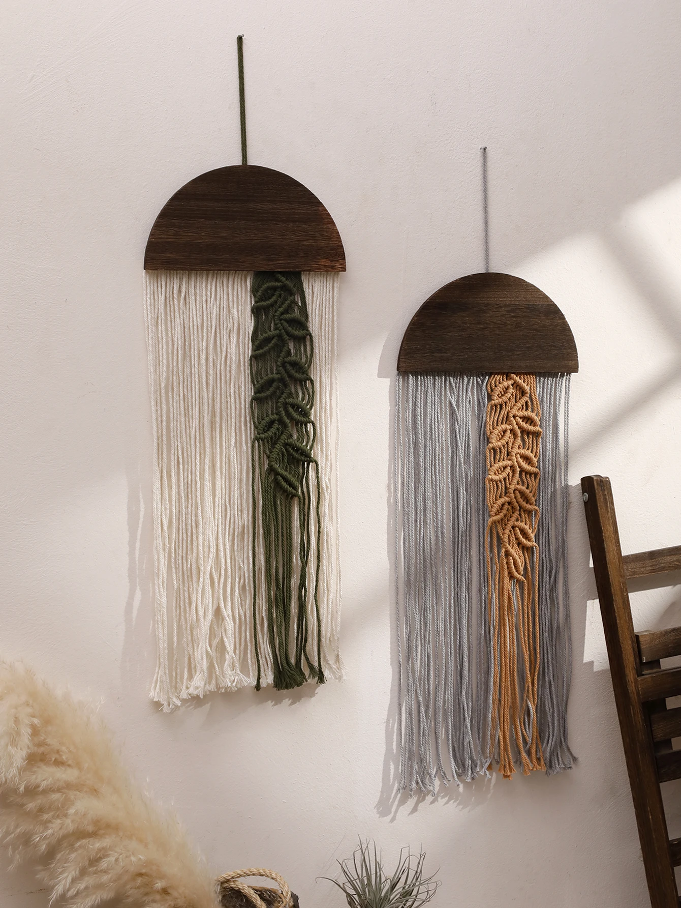 Hand gewebte Makramee Wandteppich Wandbehang gewebte Quaste Garn Tapisserie Wand kunst für Schlafzimmer Wohnzimmer Boho Home Dekoration Geschenke