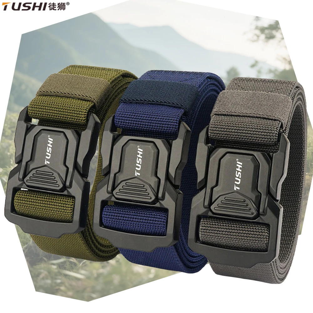 

TUSHI Military Automatic Buckle Nylon Belt Outdoor Hunting Multifunctional Tactical Canvas Belt High Quality Men And Women Belt
