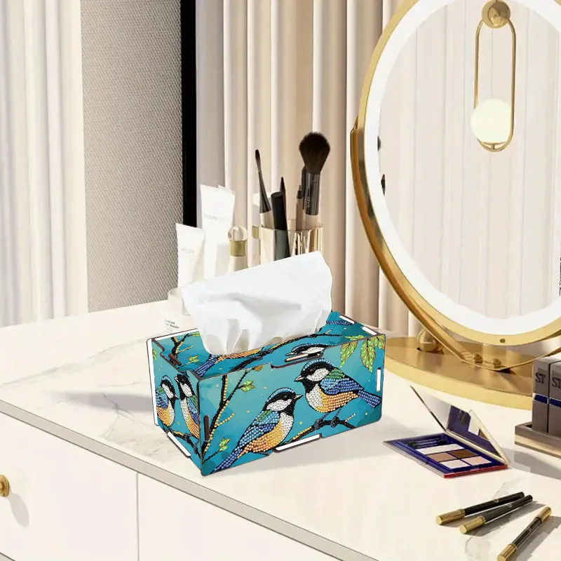 1 مجموعة مناديل رسم ماسية خشبية مصنوعة يدويًا، مجموعة حرفية لتزيين المنزل والمكتب بنمط حيوانات #4