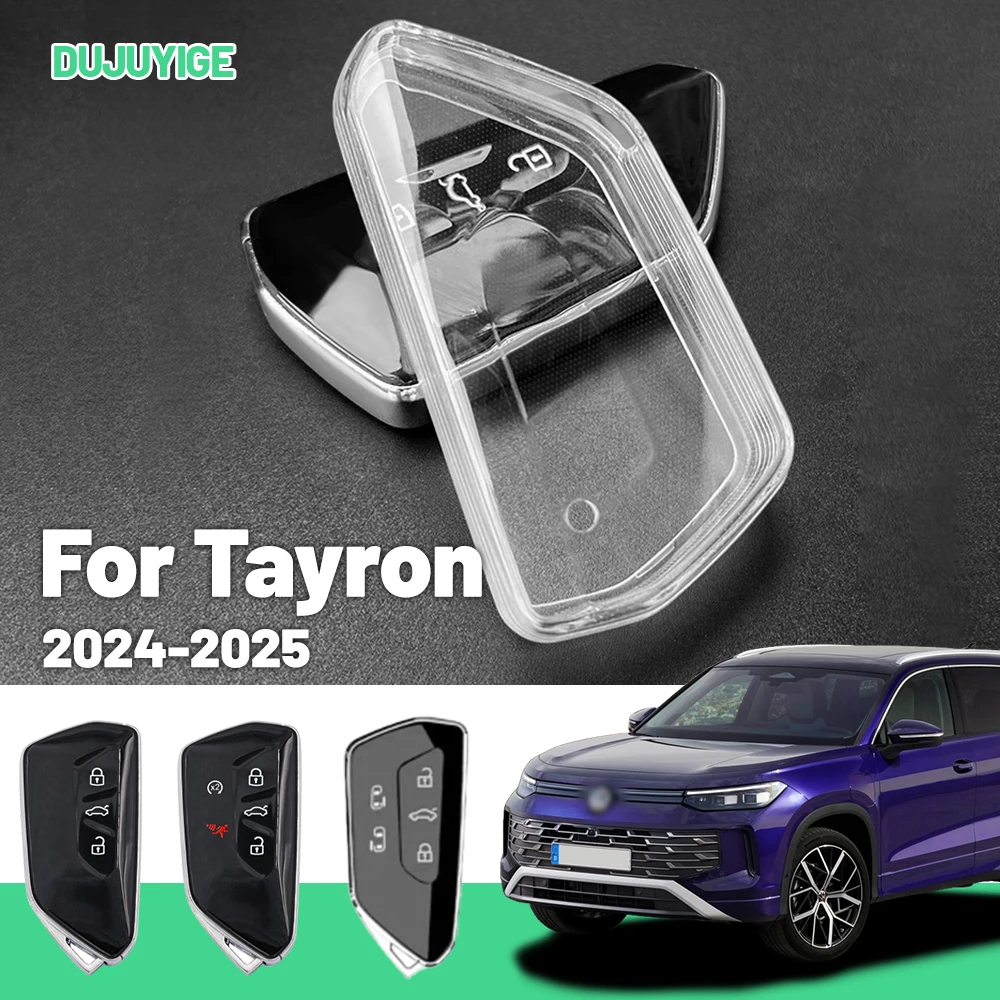 Clear TPU Car Key Case For VW Tayron 2024-2026 Key Fob Cover Protector Shell Auto Accessories 2025