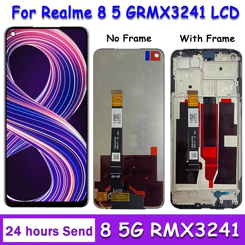 6.5\'\'IPS for OPPO Realme 8 5G LCD Display Touch Screen Digitizer Assembly Replacement for Realme8 5G RMX3241 LCD