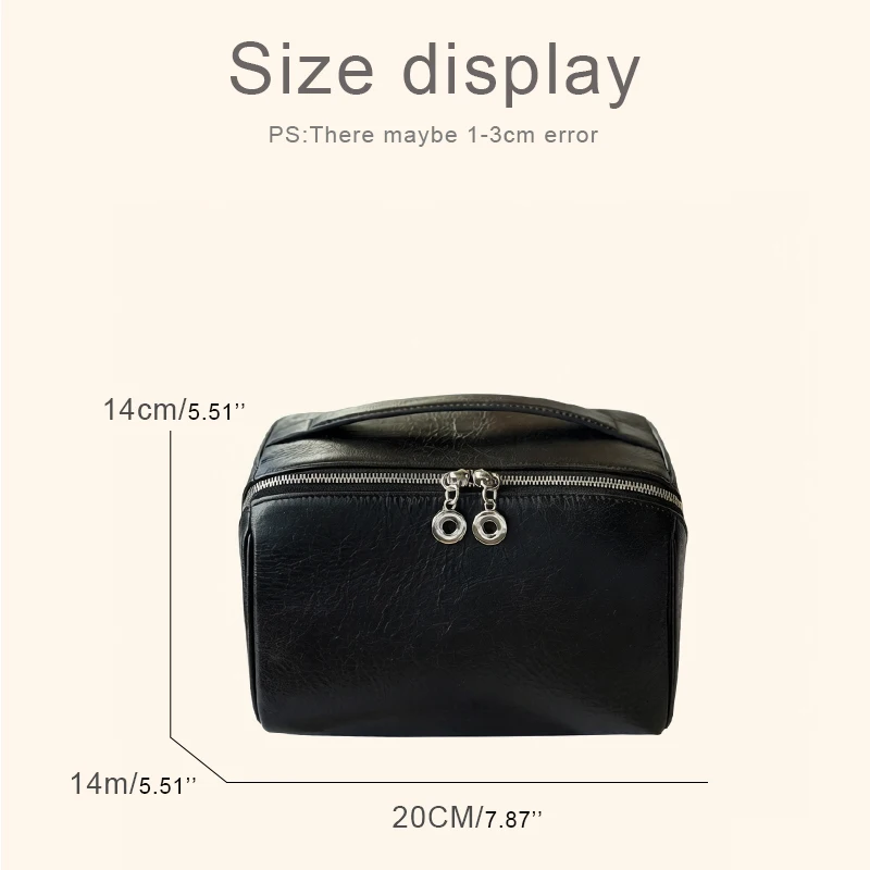 Customize Initials Leather Travel Business Makeup Bags For Women Luxury Designer Handbag And Purse 2026 New In Cowhide Organizer