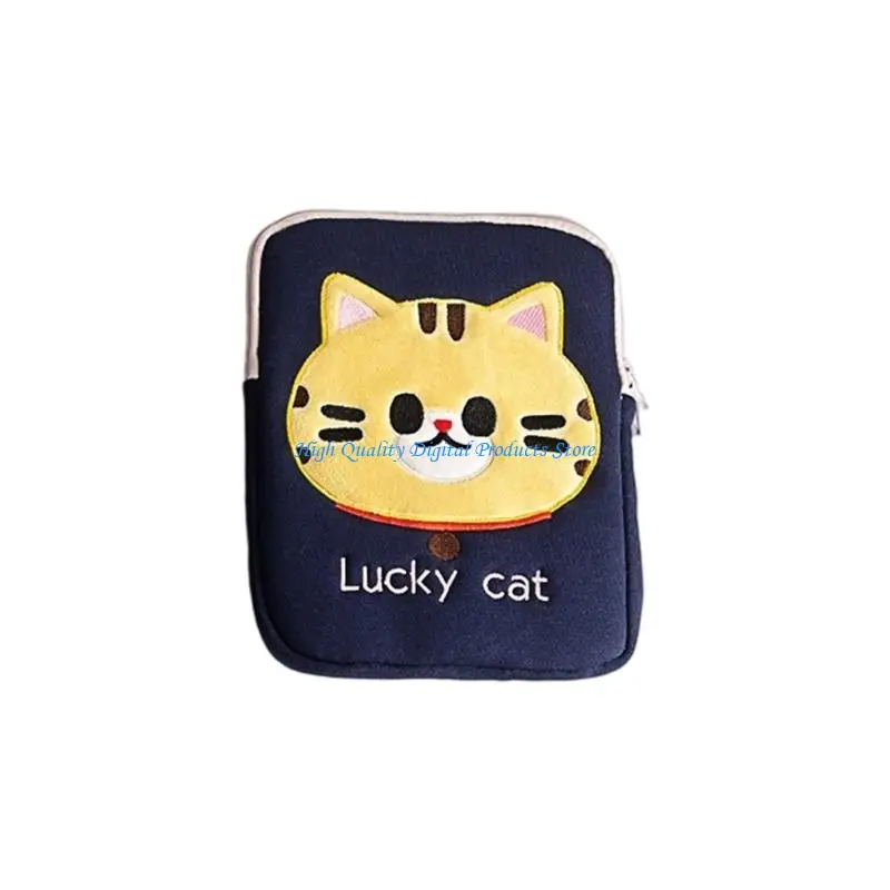 

U2JE Cartoon Kitten Themed Bag for Pad Case Scratch Resistant Lightweight Carrying Zippered Design