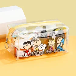 Snoopy Cosmetic Bag Clear Make Up Case Waterproof Lipstick Bag Peanuts Kawaii Makeup Box Clutch Anime Organizer High Capacity