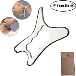 Upgrade Stainless Steel Gua Sha Massage Tools Metal Scraping Knife Massager for Relaxing Soft Tissue,Reduce Head,Neck,Back Pain