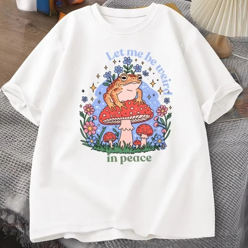 

Футболка с ведьмой-лягушкой для мужчин и женщин, забавная футболка с жабой Cottagecore на Хэллоуин, повседневная мужская одежда с круглым вырезом и короткими рукавами, уличная одежда