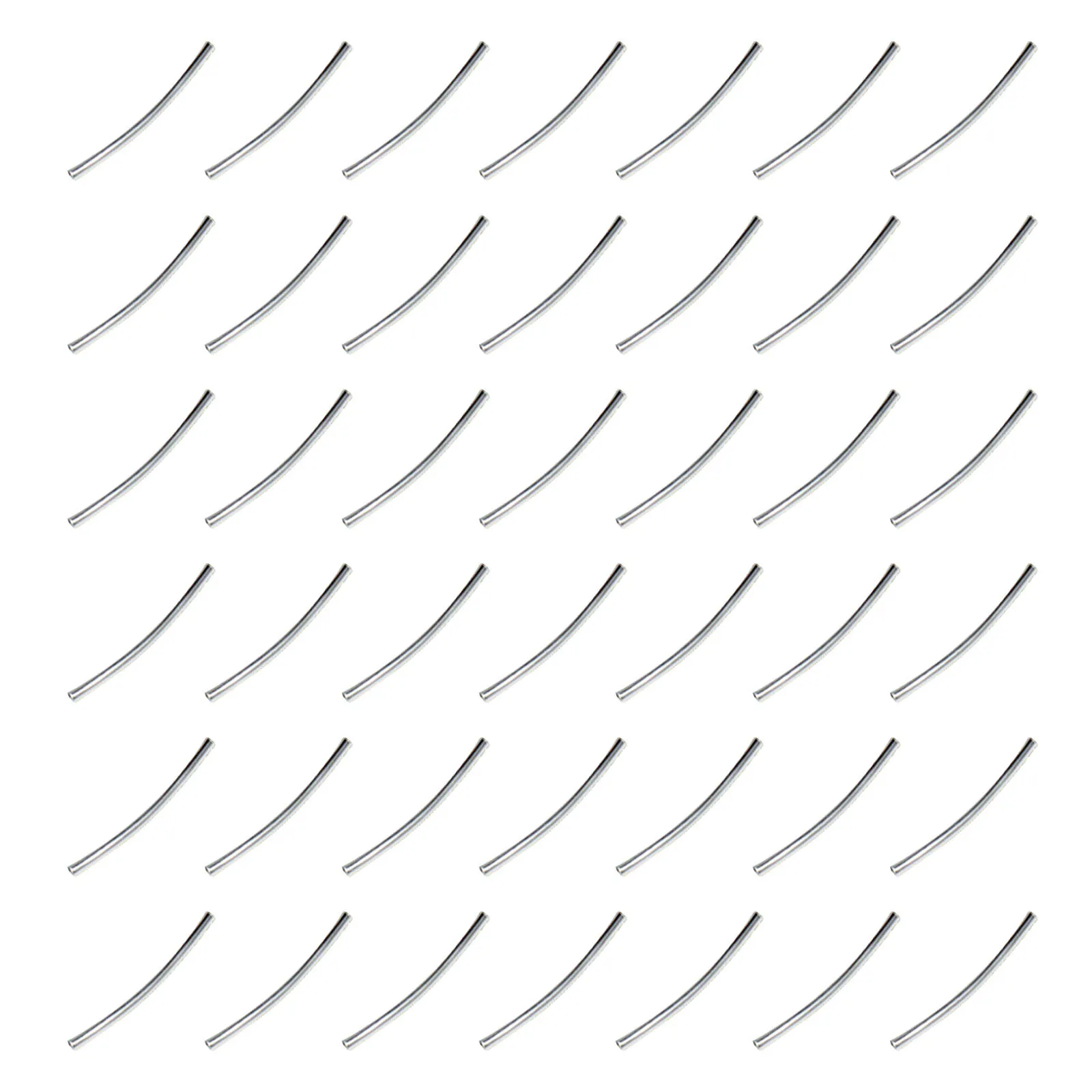 

50Pcs 3mmx30mm Copper Tube Accessories Silver Plated Polished Curve Tube Beads for DIY Bracelet Making Spacer Findings Craft