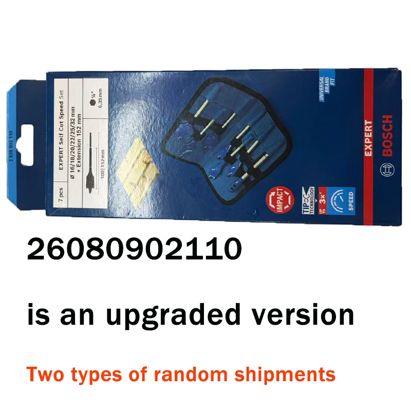 Bosch 2608900334/2608902110 self tapping flat shovel drill bit set, upgraded version 26089002110, two types randomly shipped