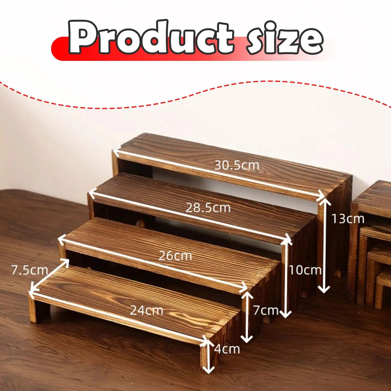 Wooden Display Riser Stand Perfume Display Multi Tier Cupcake Holder Organizer Rack for Jewelry and Figurines