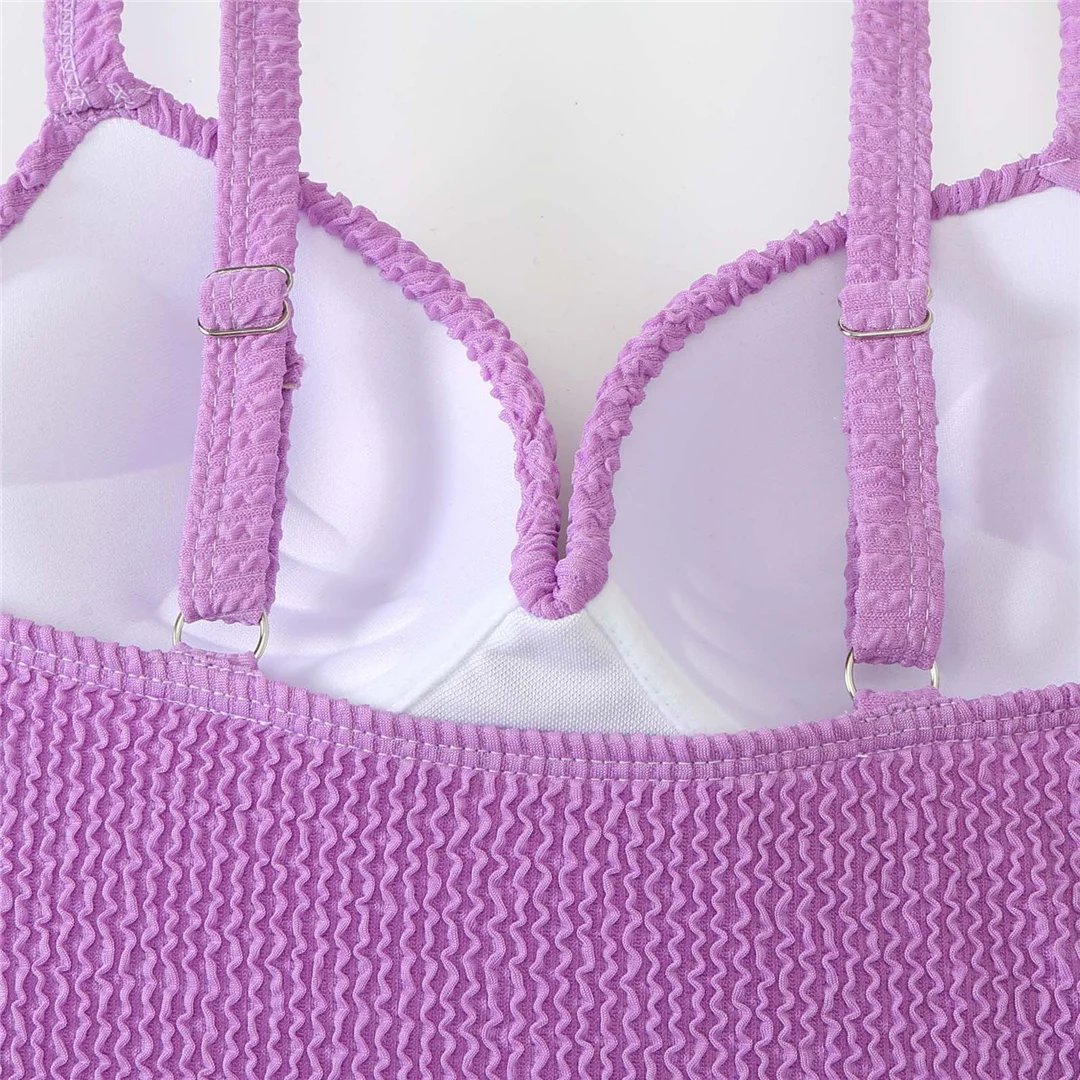 S - XL, geraffter Bikini, Push-up-Badeanzug, Damen-Badebekleidung, zweiteiliges Bikini-Set mit BH-Einlage, Badeanzug, Badebekleidung, Modell V4886. – Detail 19