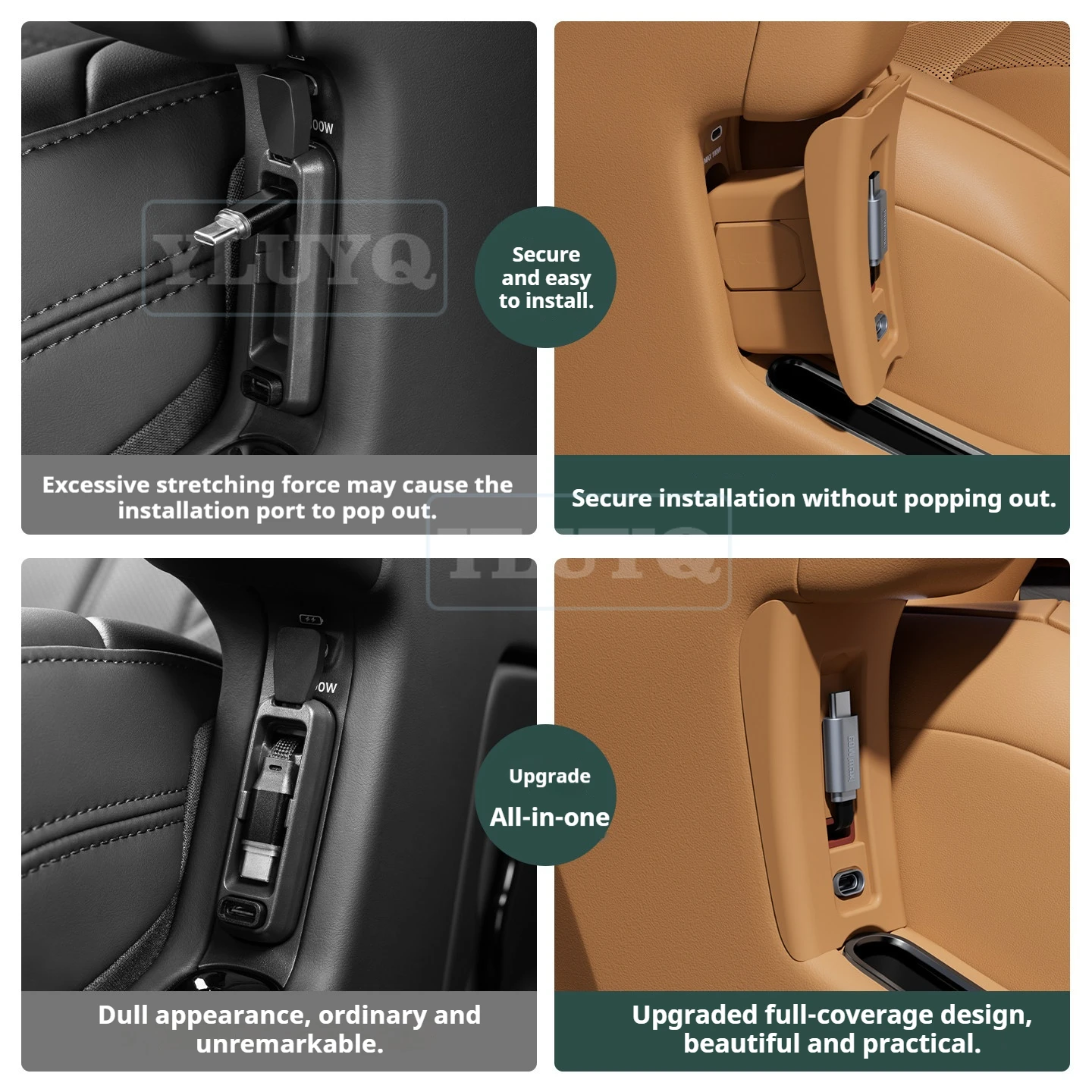 Zeekr 9X Second-row Seat Expansion Dock, Rear Fast-charging Retractable Cable, Car Interior Accessories