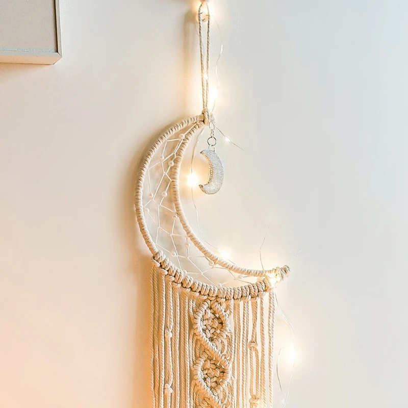 Vòng kim loại Macrame Moon Hoop cho Dreamcatcher Làm dự án Macrame Nhẫn thủ công DIY
