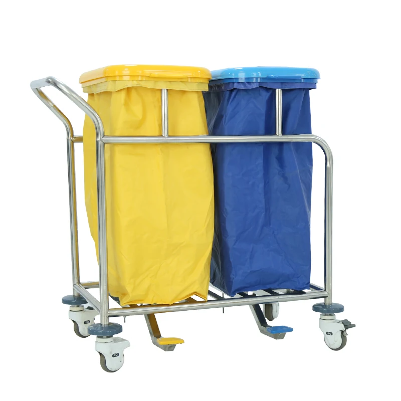 Product Clinic Used Stainless Steel Dressing Trolley Nursing Cart Medical Equipment Laundry Trolley