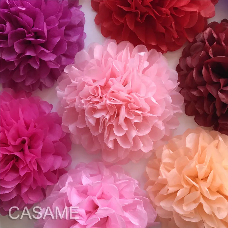10pcs 10" / 25cm Tissue Paper Pom Poms Flower Balls Wedding Party Tissue Paper pompoms Wedding Party Decoration Craft  Flower image 6